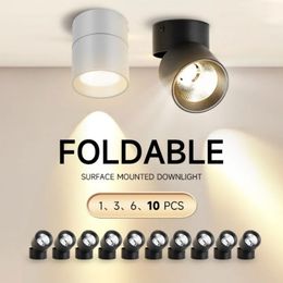 Foco Led descendente, foco de luz plegable para techo, lámpara Led de 7W, 10W, 15W, luz descendente para cocina, decoración del hogar, montada en superficie