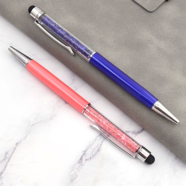 Condensateur métallique Spot Crystal multicolore écran tactile écriture à double usage étudiant école publicité cadeau stylo à bille