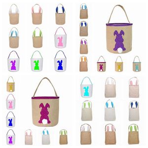 Spot nieuwe producten Groothandel Easter Basket Feestelijke Cute Bunny Ear Bucket Creative Candy Gift Bag Easters Rabbit Egg Tote Bags ZZ