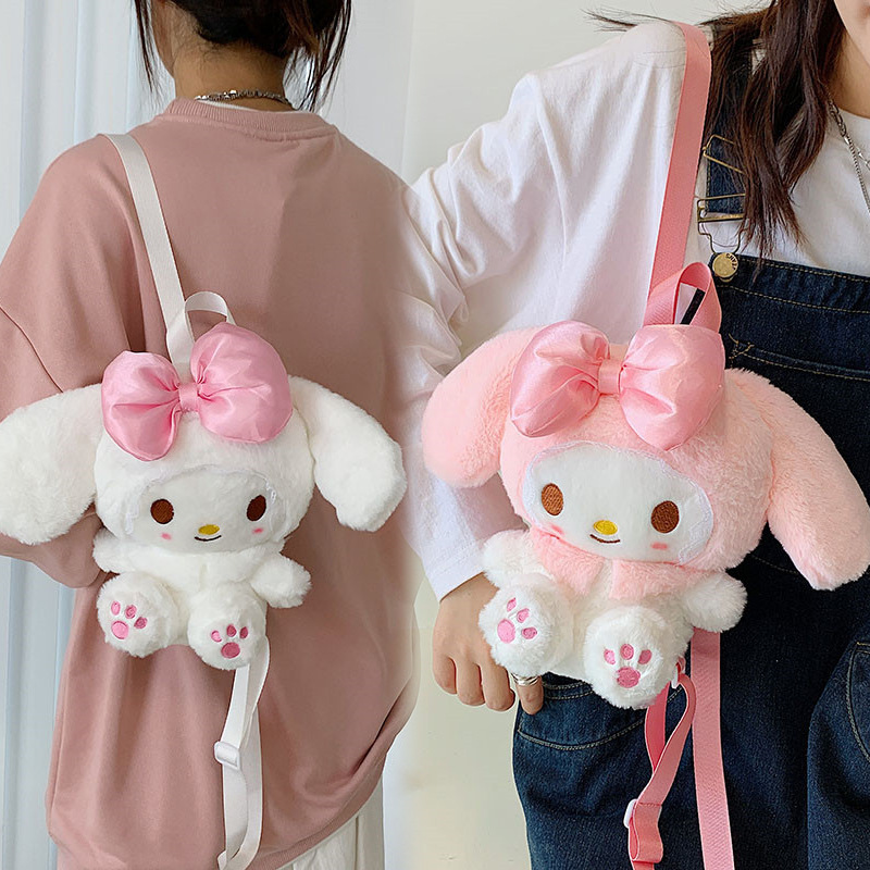 Nuevas mochilas de felpa de dibujos animados Sanli Ou Yugui bolsa de juguete para perros Lolita conejo encantador Cinnamoroll mensajero Kawaii bolsas de felpa lindas para niñas