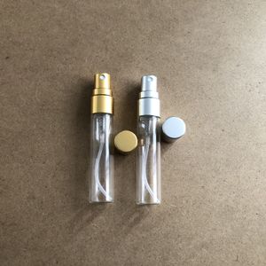 Bouteille à buse en aluminium anodisé de 5ml, 10ml, bouteille en verre pour échantillon de parfum, flacon pulvérisateur portable