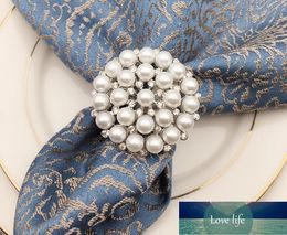 Spot Western Restaurant Hotel Diamond Ring Circle Pearl Napkin Buckle Napkin Circle Flower Ring Towel Buckle dsf0038