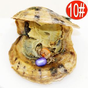 Spot groothandel mode verrassing cadeau Akoya Pearl Oyster 6-8mm ovale # 10 kleur (bleke paarse) parel 1pcs in oester