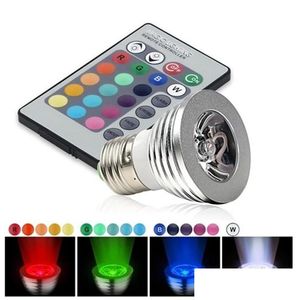 Spotlights RGB LED Spot Lights E27 GU10 MR16 Aluminium indoor afstandsbediening Recorerende kerstdecoratielampen AC85-265V Drop Delivery Lig Dhjjk