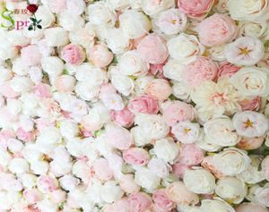 Spr 4ft8ft blush roze bruiloft Rose Rol Up Bloem Wand achtergrond Artificiële bloemtafel Middelpunt Arrangement Decoratief1972263