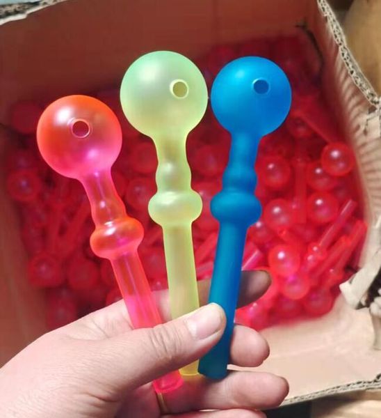 Color de pulverización Gourd Glass Aceite Burner Tubo Pyrex Cigarrillo Pipes de agua 3 Estilos Elija para burbujas Hookahs Bongs plataformas