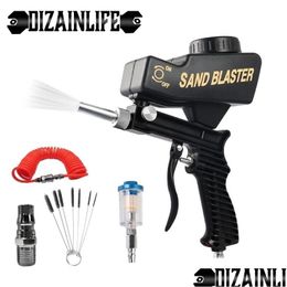 Pistolets de pulvérisation Sable réglable 90 PSI Portable Sand Blaster Peinture Hine pneumatique Petit ensemble de sablage portable 221007 Drop Delivery Dhyhh