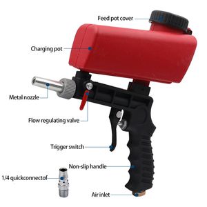 Spuitpistolen verstelbaar zandstraalpistool 90psi draagbare zand blaster zandstralende machine zwaartekracht kleine handheld pneumatisch stralende pistool 230526