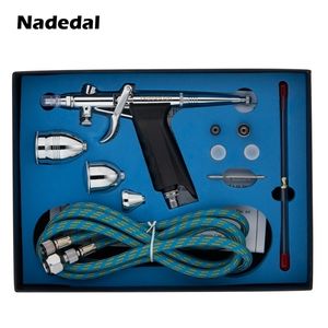 Spray Guns Nasedal 0.3/0.5/0.8mm Double Action Gravity Feed Gun NT-116B 2cc 5cc 13cc Airbrush Set Model Air Brush 221007