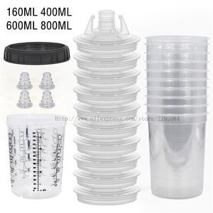 Pistolets de pulvérisation, tasse de peinture 160/400/600/800ml, mélange de 10 pièces, Pot jetable avec couvercles intérieurs 220928