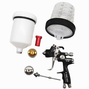 Spuitpistolen Spuitpistool 1.3/1.7mm Nozzle Auto Reparatie Verf Met 600CC Tank Luchtspuitpistool Met Verf mengbeker En Adapter 230607