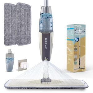 Spray dweil bezem set magische vlakke mops voor vloer Home Reinigingsgereedschap bezems huishouden met herbruikbare microfiberkussens roteren 240412