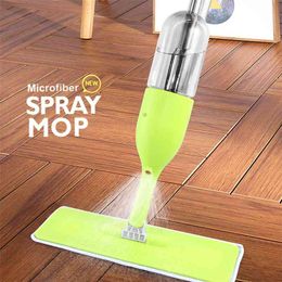 Spray Mop voor het wassen van de vloer 360 graden Stoom Flat met spuitmiddel inclusief borstel Microfiber doek Huishoudelijke reinigingsgereedschap 210805