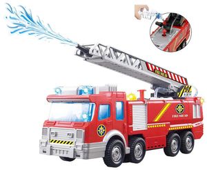 Spray Water Pistool Toy Truck Firetruck Juguetes Fireman Sam Fire Truck / Engine Voertuig Auto Muziek Licht Educatief Speelgoed Voor Jongen Kids LJ200930
