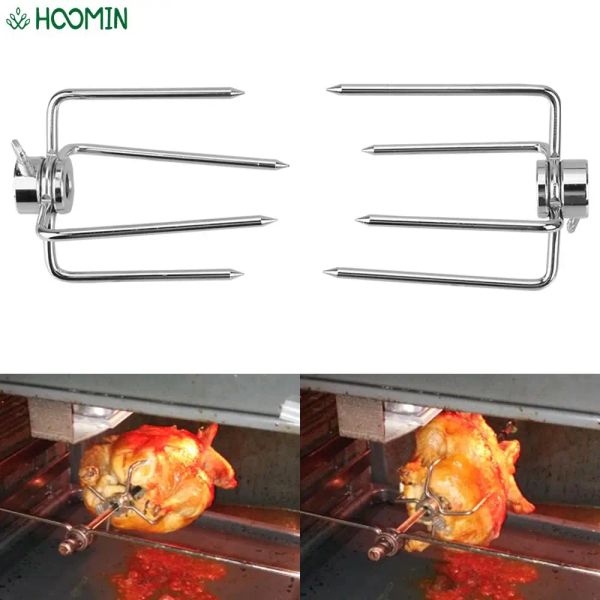 Pulverizadores 2 unids/set asador de carne tenedor barbacoa herramienta asador tenedores de barbacoa carbón parrilla de pollo herramientas de cocina tenedores de barbacoa de acero inoxidable