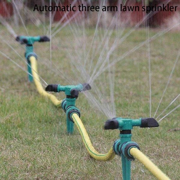 Pulvérisateurs 360 Degrés Trois Bras Rotation Automatique Irriguer Pelouses Arroseur Pulvérisateur D'eau Arrosage Circulaire Irrigation Jardin Pelouse Fournitures P230310