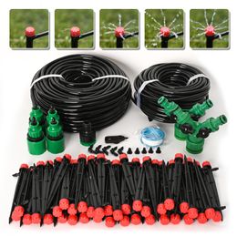 Sproeiers 5M60M Slang Druppelirrigatiesysteem Plant Watering Set 360 Graden Verstelbare Druppelaars Voor Tuin 230721