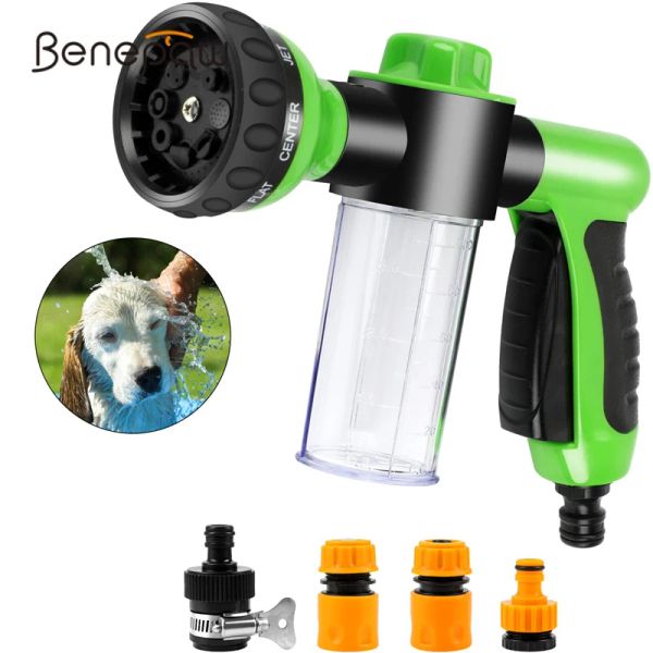 Pulvérisateurs benepaw 5 pièces Ensemble d'outils de bain pour animaux de compagnie incluent le tuyau de buse de buse de buse de bétail.