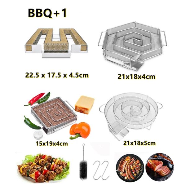 Pulverizadores generador de frío accesorios para barbacoa parrilla de acero herramienta de cocina R salmón tocino pescado Mini caja para fumar con virutas de madera de manzana