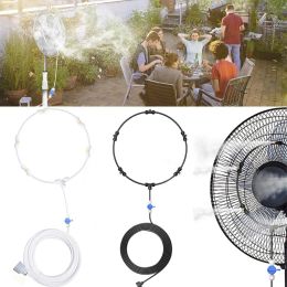 Pulvérisateurs HEMAN Fan Ring Mist System 1/4 pouces brumisation anneau de refroidissement avec buses d'arrosage en laiton et adaptateur de robinet d'eau PE Fan Ring