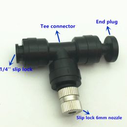 Sproeiers S266 100 stks Mist Mist Nozzle met 6mm Interface Tuin Verstelbare Lage Druk Spray Vernevelings Nozzle Slip Lock 6mm Nozzle Mist