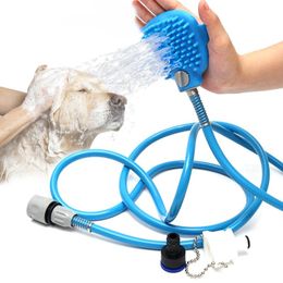 Pulvérisateurs en Silicone pour chiot et gros chien, pomme de douche, accessoires de nettoyage pour animaux de compagnie, pour chiens de taille moyenne et grande, brosse de bain pour chiot et chat, fournitures mascotas