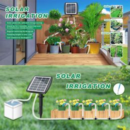 Sproeiers Automatische druppelirrigatieset op zonne-energie Oplaadbaar zelfbewateringssysteem met timingfunctie 230704