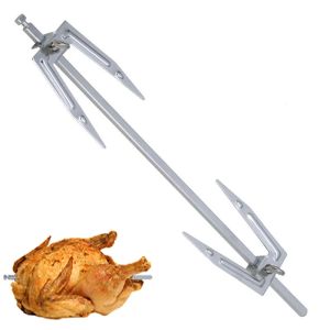 Pulvérisateurs brochette de poulet rôti en acier inoxydable, accessoires de four de cuisson, accessoires de rôtissoire, fourchette de poulet grillé pour barbecue 32.5/38/41.5/45cm