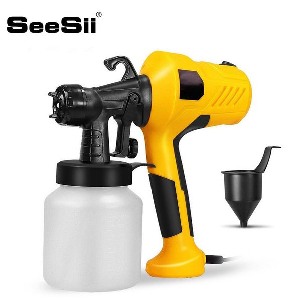 Spraypistolen SEESII 2.5mm buse 800ML pistolet de pulvérisation portatif pulvérisateurs de peinture haute puissance contrôle de débit domestique pistolet de pulvérisation de peinture électrique pulvérisation facile