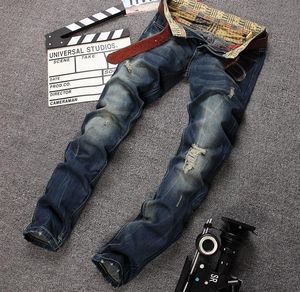 Printemps 2016 nouveau patch bleu clair marée mâle trou patchs mendiant jeans pantalons européens pour hommes droits