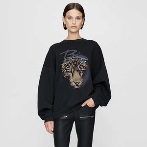 Sweat à capuche pour femmes, nouvelle Niche AB tête de tigre, encre blanche, impression numérique, couleur délavée et sautée, en détresse, printemps 24