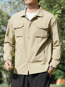 Printemps 6 poches de veste pour hommes extérieurs Sécheur rapide UPF50 Sun Protection Coat Collier COST CASBORS Taille 8xl 240513