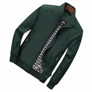 Printemps et automne 2021 Veste pour hommes Col montant Manteaux de grande taille Hommes Casual Couleur unie Vestes militaires Slim Coupe-vent Tissu Q0Ng #