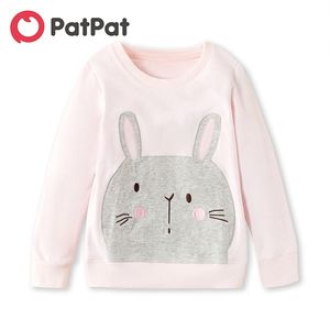 Lente en herfst schattig dier bunny decor sweatershirt voor meisje mooie schattige trui kleding 210528