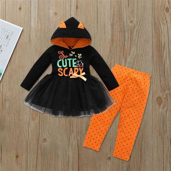 Ensembles de chat pour bébé fille printemps et automne pour ensemble de vêtements à manches longues 210528