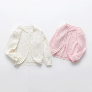 Printemps et automne enfants nés bébé fille pull tricots une boucle en forme de cardigan mince veste tricotée 240301