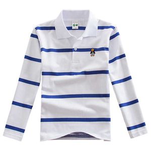 T-Shirt à manches longues pour enfants, Polo pour garçons, haut rayé pur, 3 pièces, vente en gros, printemps et automne