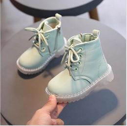 Printemps et automne bottes pour enfants garçons et filles semelle souple sur Slip fermeture éclair mode botte unique bébé chaussures de marche 240325