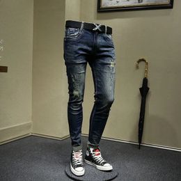 Printemps et automne classique mode AllMatch Stretch jean hommes décontracté mince confortable haute qualité petit pied pantalon 240125