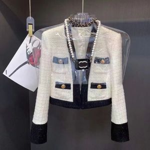 Printemps et automne Designer femmes nouvelle haute qualité petite veste parfumée femmes Premium célébrité tempérament couleur bloc Tweed veste nouvelle mode veste haut de gamme