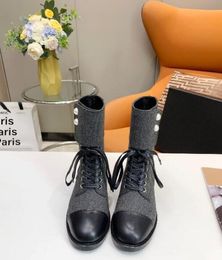 Printemps et automne mode court-tube de bottes pour femmes en cuir gris gris noire noucle