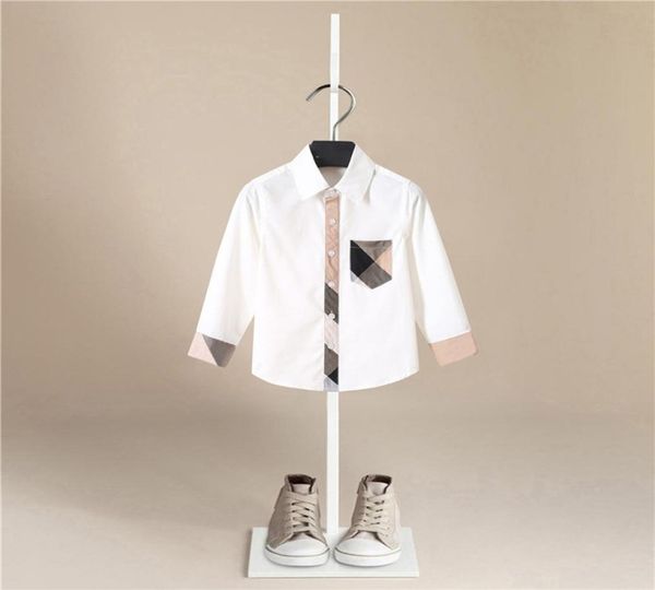 Printemps et automne enfant à manches longues Plaids chemises blanches enfant enfants garçons fille unisexe chemise à carreaux hauts Blouse vêtements décontractés 2105656929