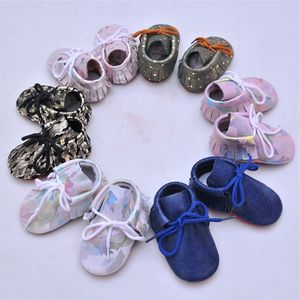 Lente en herfst lederen paard haar eerste wandelaars kwastje baby wandelschoenen zachte zool babys schoenenzc613