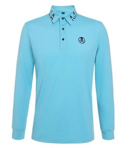 Spring and Autumn Men Golf Vêtements Long Manches Tshirt 4 Couleurs Tissu de loisirs Sports extérieurs Shirts Golf6487390
