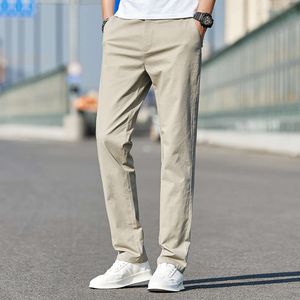 Pantalons décontractés pour hommes de printemps et d’automne, pantalons d’affaires pour hommes, pantalons courts, pantalons pour hommes à jambe droite, pantalons de costume, pantalons pour hommes minimalistes noirs