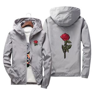 Lente en herfst herenjassen Rose Fashion Outwear jas Windjack met capuchon