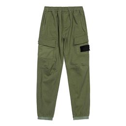 Lente en herfst herenbroek buitensport joggingpak stropdas voeten vrije tijd overalls geborduurde badge stijl eu316l