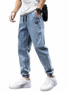 Lente En Herfst Mannen Slanke Kwaliteit Jeans Straat Casual Joggingbroek Bundel Trekkoord Harembroek Fi Trend Broek O8Cl #