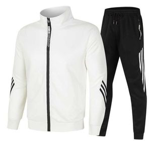 Costume de sport à col montant et fermeture éclair pour hommes, vêtements de sport deux pièces de marque Tide, personnalisés, printemps et automne