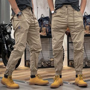 lente en herfst nieuwe cargobroek casual broek elastische taille multi-pocket losse heren casual legging ontwerper modetrend